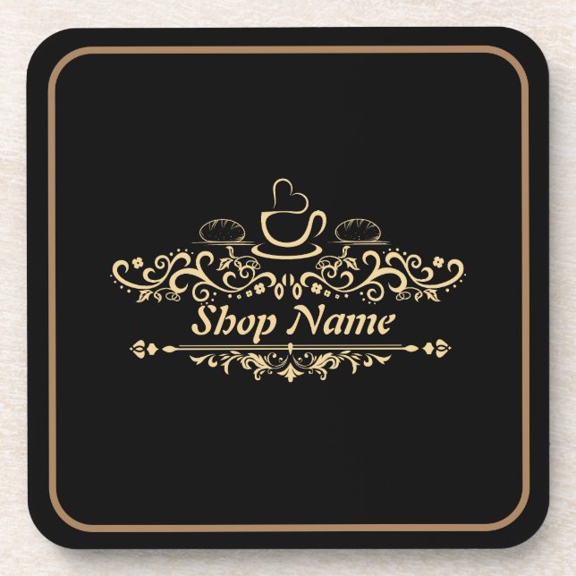 Porta-copo Café moderno Bakery Nome personalizado de boas-vin (Frente)