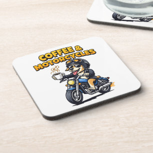 Porta-copo Café & Motocicletas Arte de Cão Motociclista