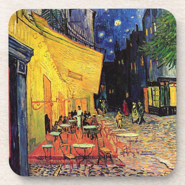 Porta-copo Café Terrace à noite por Vincent van Gogh (Frente)