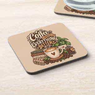 Porta-copo Café Torna Tudo Melhor – Amante de Café Aconchegan