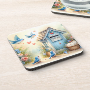 Porta-copo Caixa de Correio Azul de Cartas de Amor Cottagecor
