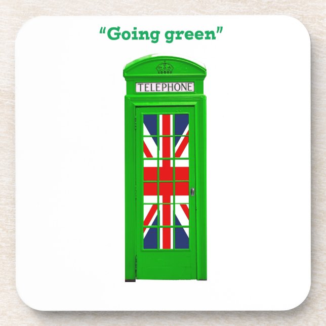Porta-copo Caixa telefônica de Londres "Ficando verde" (Frente)