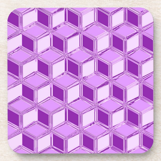 Porta-copo Caixas 3D cromadas - violeta roxo (Frente)