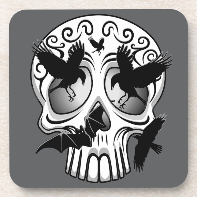 Porta-copo Calaveras Decorativas do Halloween (Frente)