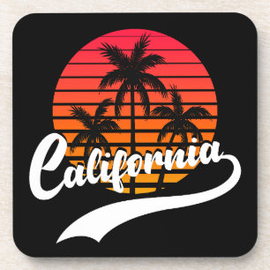 Porta-copo California Retro Sunset e Palmeiras Coaster