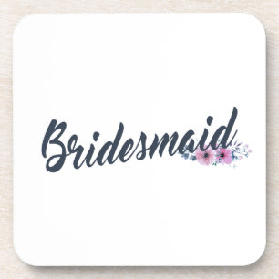 Porta-copo Caligrafia Elegante de Casamento de Bridesmaid Po