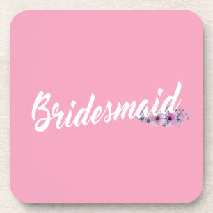 Porta-copo Caligrafia Elegante de Casamento de Bridesmaid Po
