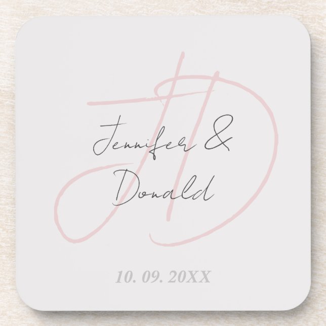 Porta-copo Caligrafia monograma de roteiro clássico trendy (Frente)