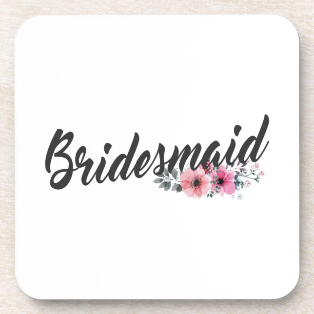 Porta-copo Caligrafia Simples de Casamento de Bridesmaid | PO (Frente)