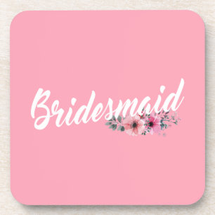 Porta-copo Caligrafia Simples de Casamento de Bridesmaid PO