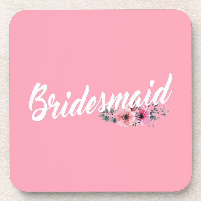 Porta-copo Caligrafia Simples de Casamento de Bridesmaid | PO (Frente)