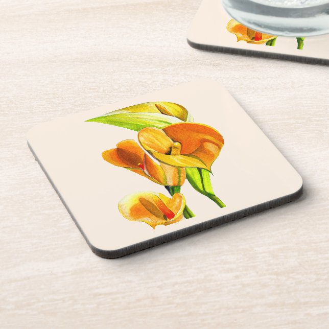 Porta-copo Calla lily blosom aquoso floral (Left Side)