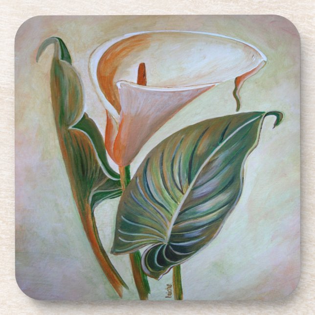 Porta-copo Calla Lily Linda Arte Botânica (Frente)
