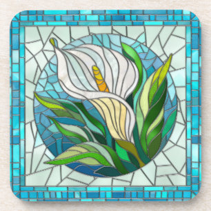 Porta-copo Calla Lily Mosaic Art