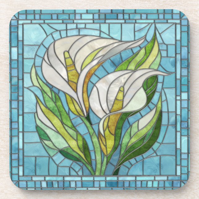 Porta-copo Calla Lily Mosaic Art (Frente)