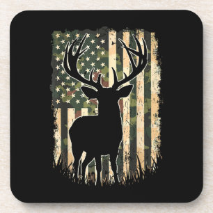 Porta-copo Camo US Flag Deer Hunting Camoflage Hunter