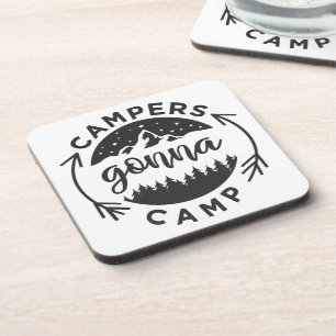 Porta-copo Campers vão acampar em um
