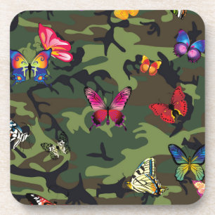 Porta-copo camuflagem de borboletas