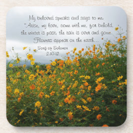 Porta-copo Canção de Salomão 2:10-12, Bíblia Verse, Flores