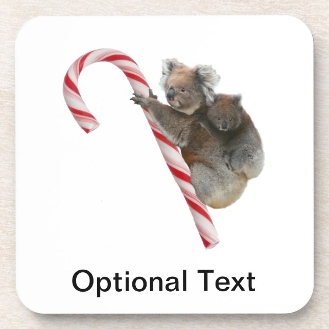 Porta-copo Candy Cane Australian Koala Bears (Frente)