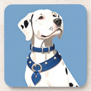 Porta-copo Cão Dalmata com Coleira Azul