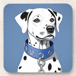 Porta-copo Cão Dalmata Usando uma Coleira Azul