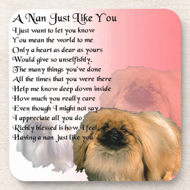 Porta-copo Cão de Pekingese - poema de Nan (Frente)