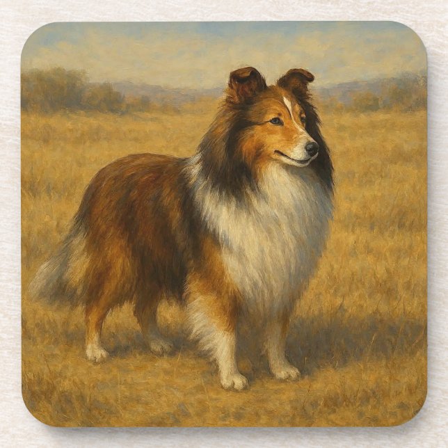 Porta-copo Cão Pastor de Shetland (Frente)