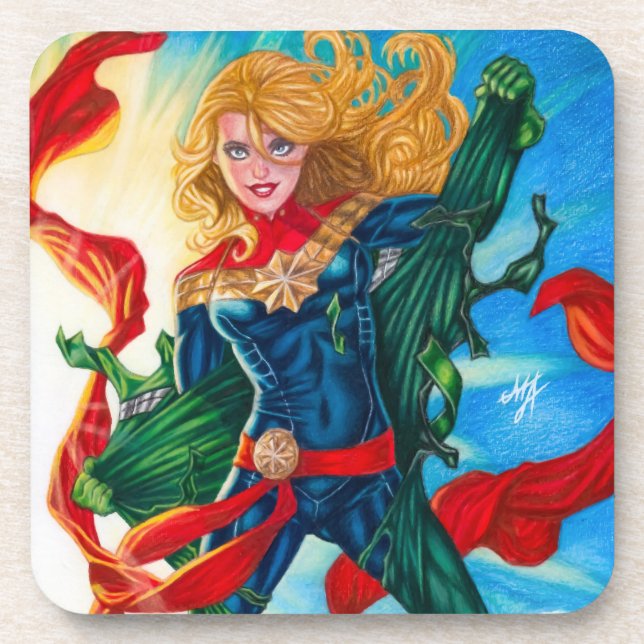 Porta-copo Capitã Marvel ~ Carol Danvers (Frente)