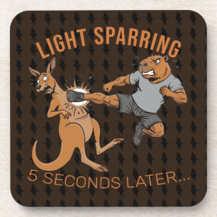 Porta-copo Capivara Engraçada vs Canguru Sparring Leve MMA Me