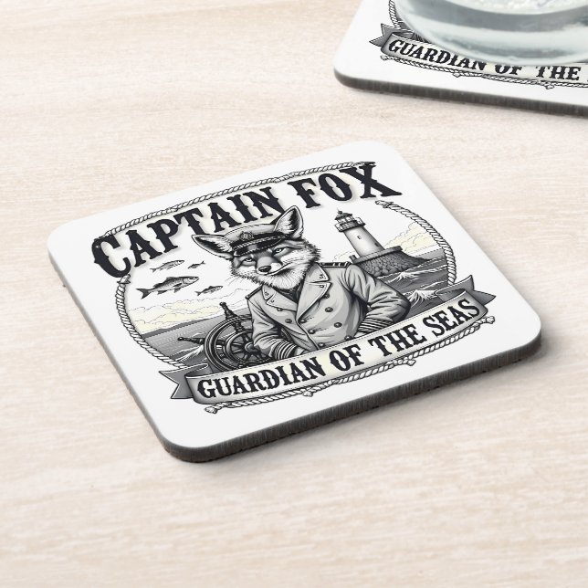 Porta-copo Captain Fox Guardian of Seas Nautical Design (Left Side)