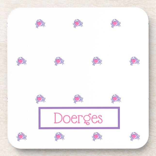 Porta-copo Caranguejo Rosa Pré-Disquete Personalizado (Frente)