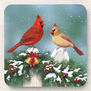 Porta-copo Cardinais de Natal