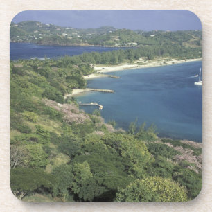 Porta-copo Caribe, Índias Ocidentais, Santa Lúcia. Vista de