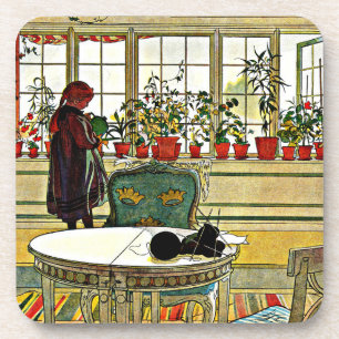 Porta-copo Carl Larsson - Flores em uma janela