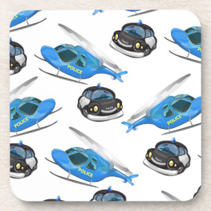 Porta-copo Carro de Polícia e helicóptero