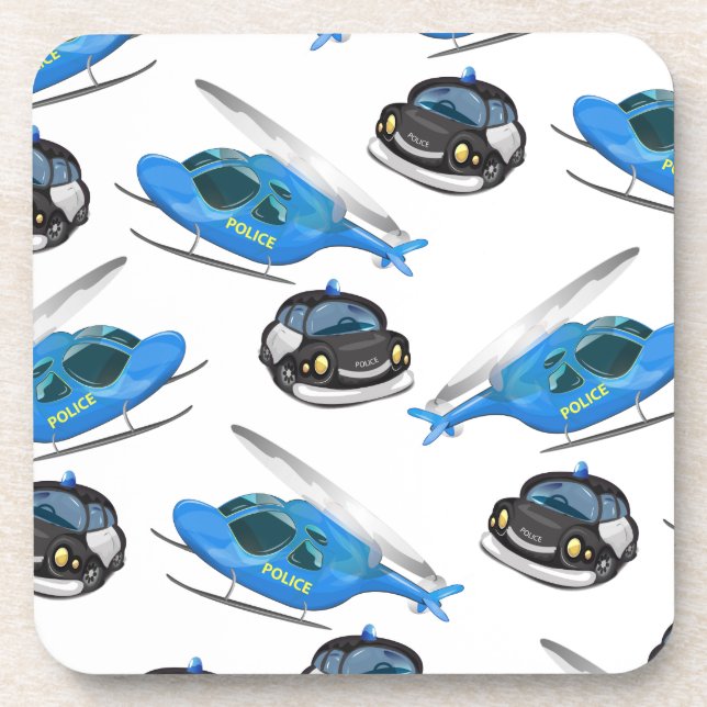 Porta-copo Carro de Polícia e helicóptero (Frente)