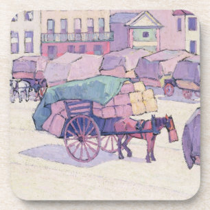 Porta-copo Carros do feno, mercado de Cumberland (óleo em