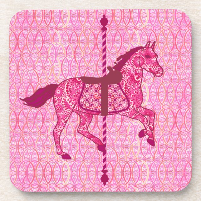 Porta-copo Carrossel Horse - Rosa Fuchsia (Frente)
