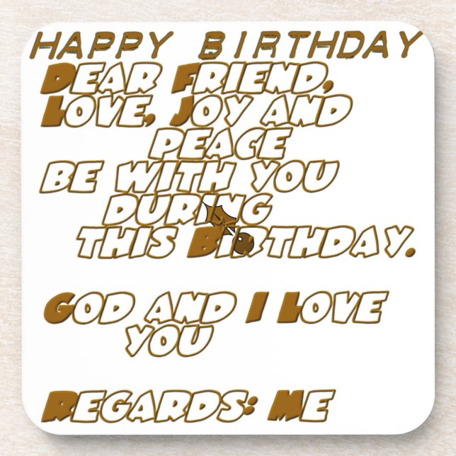 Porta-copo Cartão de aniversário para um amigo cristão (Frente)