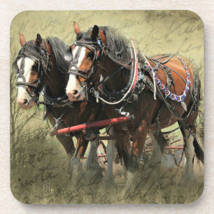 Porta-copo Cartão postal Clydesdale com Vintage Weathered