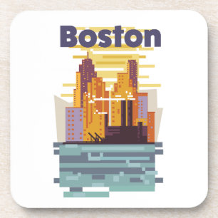 Porta-copo Cartaz de viagem de Boston