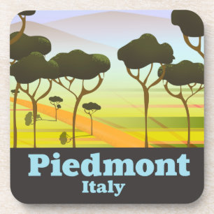 Porta-copo cartaz de viagem Piemonte Itália