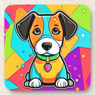 Porta-copo Cartoon Colorida Puppy Art Impressão