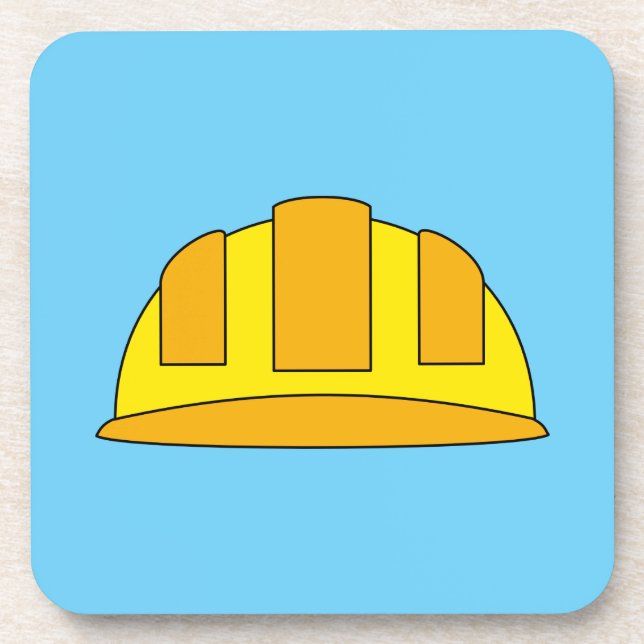 Porta-copo Cartoon de chapéu de Duro amarelo (Frente)