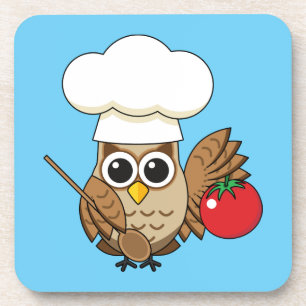 Porta-copo Cartoon de Coruja Cozinhar