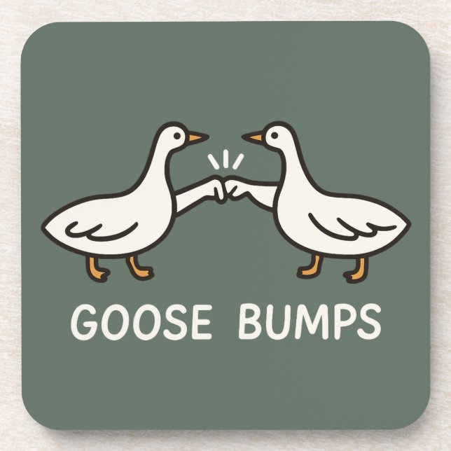 Porta-copo Cartoon Engraçado Ganso Bumps | Fist Bump Geese An (Frente)