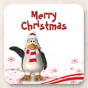 Porta-copo Cartoon Santa Claus Penguin Natal