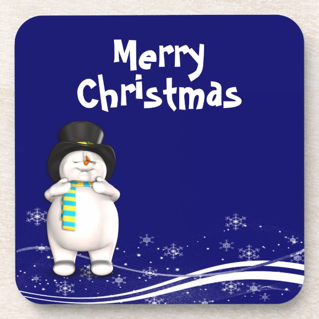 Porta-copo Cartoon Snowman Natal (Frente)