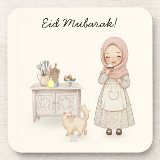 Porta-copo Casa de Eid Mubarak Cottagecore Conjunto de Copos